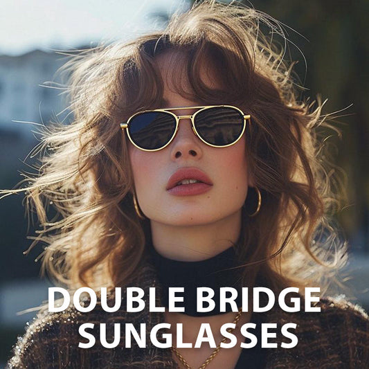 Unisex Vintage Steampunk Double Bridge Sunglasses