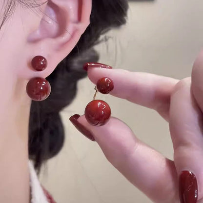 Women's Fashion Double Bead Pearl Earrings