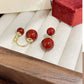 Women's Fashion Double Bead Pearl Earrings
