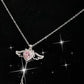 ✨ Pink Angel Wings Necklace – Movable Wing Design 💘