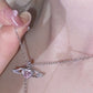 ✨ Pink Angel Wings Necklace – Movable Wing Design 💘
