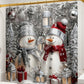 Christmas Snowman Shower Curtain Sets with 12 Hooks