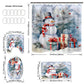 Christmas Snowman Shower Curtain Sets with 12 Hooks