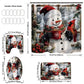 Christmas Snowman Shower Curtain Sets with 12 Hooks