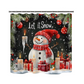 Christmas Snowman Shower Curtain Sets with 12 Hooks