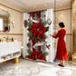🎅Christmas Red Print Holiday Shower Curtain