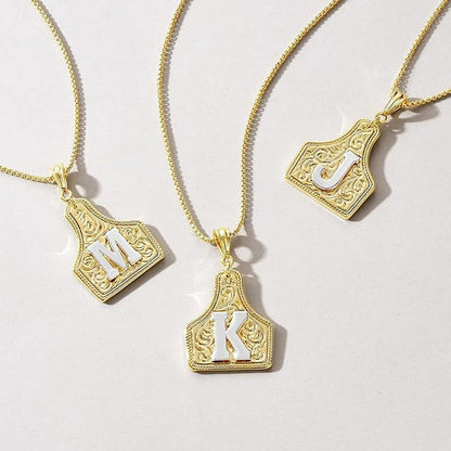 Unisex Gold-Plated Initial Letter Pendant Necklace