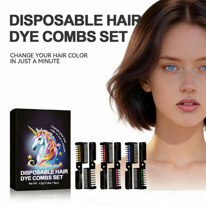 6-Pack Disposable Hair Dye Combs Set