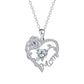 Rose Heart "Mom" Pendant Necklace