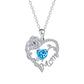 Rose Heart "Mom" Pendant Necklace