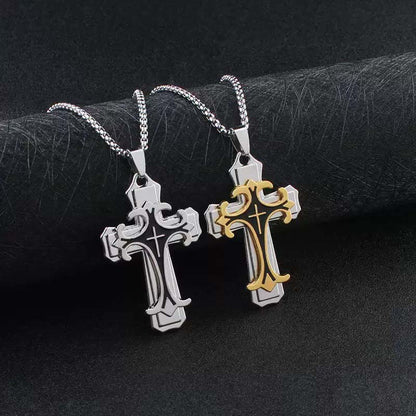 🔥2026 New Arrivals: 50%🔥Men's Two-Tone Cross Pendant Necklace