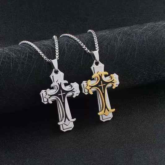🔥2026 New Arrivals: 50%🔥Men's Two-Tone Cross Pendant Necklace