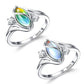 Geometric Oval Ring With Zirconia Accents