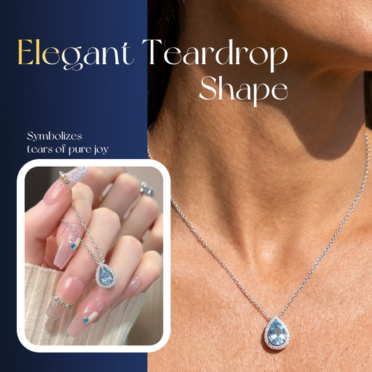 💕Buy 1 Get 1 Free💕Elegant Blue Teardrop Necklace for Women
