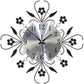 Elegant Floral Wall Clock with Rhinestones