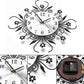 Elegant Floral Wall Clock with Rhinestones