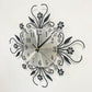 Elegant Floral Wall Clock with Rhinestones