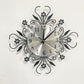 Elegant Floral Wall Clock with Rhinestones