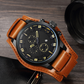 Men's Business Quartz Watches with PU Leather Strap