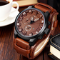 Men's Business Quartz Watches with PU Leather Strap