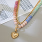 Bohemian Rainbow Bead & Chain Layered Necklace
