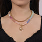 Bohemian Rainbow Bead & Chain Layered Necklace