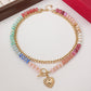 Bohemian Rainbow Bead & Chain Layered Necklace