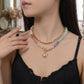 Bohemian Rainbow Bead & Chain Layered Necklace