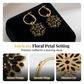 Elegant Black Flower Dangle Earrings