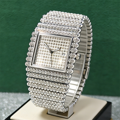 Bling Geometric Square Dial Watch