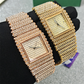 Bling Geometric Square Dial Watch