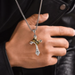 ⛪ LIMITED-TIME 50% OFF! ✨ Vintage Crown Cross Necklace – Titanium, Hypoallergenic, Meaningful ✝️