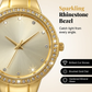 Women's Gold Bangle Watch with Rhinestone Bezel
