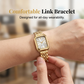 ⌚ LIMITED-TIME 50% OFF! ✨ Women's Square Quartz Watch – Gold, Rectangular Dial, 200mm 🌸