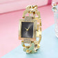 ⌚ LIMITED-TIME 50% OFF! ✨ Square Dial Bracelet Watch for Women with Rhinestones – Chunky Chain-Link, Elegant, Sparkling Accents 💫