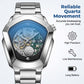 ⌚ LIMITED-TIME 50% OFF! ✨ Men's Rhombus-Shaped Watch – Stainless Steel, Blue Dial, Elegant 🌀