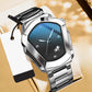 ⌚ LIMITED-TIME 50% OFF! ✨ Men's Rhombus-Shaped Watch – Stainless Steel, Blue Dial, Elegant 🌀