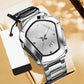 ⌚ LIMITED-TIME 50% OFF! ✨ Men's Rhombus-Shaped Watch – Stainless Steel, Blue Dial, Elegant 🌀