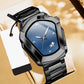 ⌚ LIMITED-TIME 50% OFF! ✨ Men's Rhombus-Shaped Watch – Stainless Steel, Blue Dial, Elegant 🌀