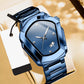⌚ LIMITED-TIME 50% OFF! ✨ Men's Rhombus-Shaped Watch – Stainless Steel, Blue Dial, Elegant 🌀