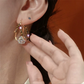 🌸Double Hoop Sparkling Zirconia Ball Earrings