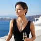 Women's Zircon Flower Necklace Earrings Set