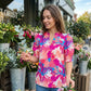 ✨ Women’s Casual Floral Short Sleeve Shirt