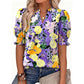 ✨ Women’s Casual Floral Short Sleeve Shirt