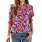✨ Women’s Casual Floral Short Sleeve Shirt
