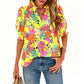 ✨ Women’s Casual Floral Short Sleeve Shirt
