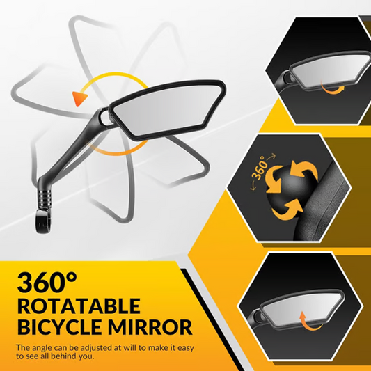 ⏳Time-Limited Special⏰360° Rotatable Bicycle Rearview Mirror – Shock-Absorbing Arm, Weather-Resistant, Universal Mount 🛡️