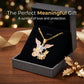 😇 Tri-Tone Angel Guardian Pendant Necklace – Gold, Silver & Rose Gold ✨