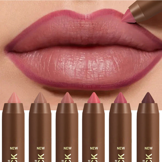 💄 Long-Lasting Matte Lip Crayon for Women | 2-in-1 Liner & Lipstick | Hydrating & Non-Drying | Precision Triangular Tip | 6 Colors ✨