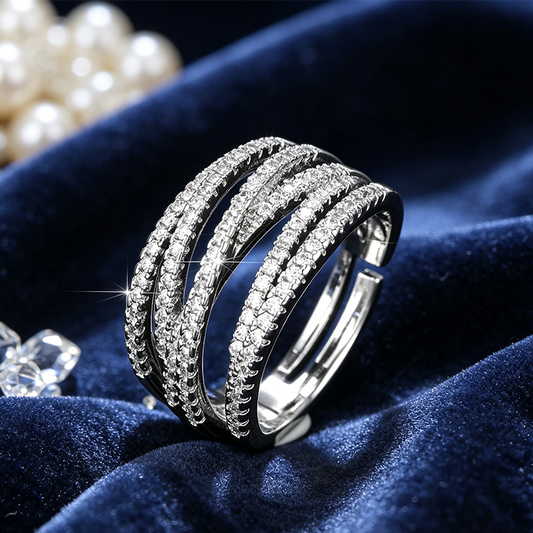 💫 Adjustable Multi-Band Crossover Ring – Fashion Jewelry ✨